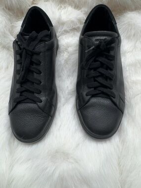 Michael Kors Men's Black Leather Lace-Up Sneakers